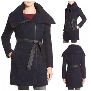 COLE HAAN Signature Asymmetrical Boucle Coat - SIZE 6 w/ Tags